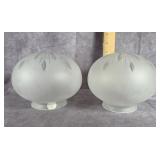 PAIR OF FROSTED CUT TO CLEAR GLASS STARBURST SHADE