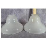PAIR OF VINTAGE OPAL BELL SHAPED LAMP SHADE