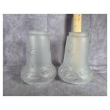 PAIR OF FROSTED GLASS LAMP SHADES