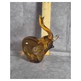 MURANO STYLE ELEPHANT PAPERWEIGHT 6.5" TALL