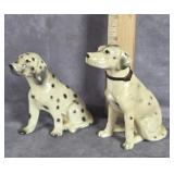 TWO CERAMIC DALMATIAN DOG FIGURINES