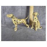 TWO CERAMIC DALMATIAN DOG FIGURINES
