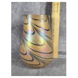 TELEFLORA IRIDESCENT SWIRL VASE 7" TALL