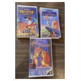 THREE WALT DISNEY MASTERPIECE VHS