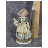 LEFTON GIRL WITH FLOWER BASKET FIGURINE