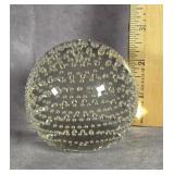 CONTROLLED BUBBLE CLEAR GLASS PAPERWEIGHT
