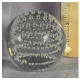 CONTROLLED BUBBLE CLEAR GLASS PAPERWEIGHT