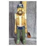 CARVED 1987 BAD LUCK FISHERMAN SIGNED