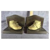 VTG. BRONZED BABY SHOE BOOK ENDS