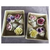 EIGHT VINTAGE CERAMIC PLACE CARD HOLDERS