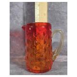 RAINBOW ART GLASS TEARDROP AMBERINA SYRUP PITCHER