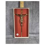 VINTAGE BRASS WALL CRUCIFIX