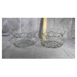 PAIR OF ANTIQUE COLLAPSIBLE WIRE EGG BASKETS