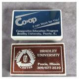 PAIR OF BRADLEY UNIVERSITY PAPERWEIGHTS