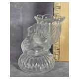 EAPG GLASS FROG ON A LILY PAD TOOTHPICK HOLDER