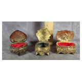 THREE SMALL METAL TRINKIT BOXES