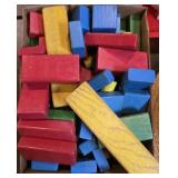 WOODEN BUILDING BLOCKS BOX LOT