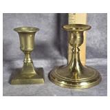 TWO BRASS CANDLESTICK HOLDERS