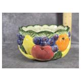 1989 FITZ AND FLOYD CALYPSO MAJOLICA FRUIT BOWL