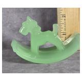 VTG. HOUZE GLASS JADEITE SCOTTIE DOG ROCKING