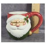 FITZ AND FLOYD CERAMIC SANTA  MUG
