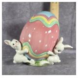 FITZ AND FLOYD GATHERING EGGS CERMAIC CANDY JAR