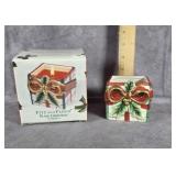 FITZ AND FLOYD PLAID CHRISTMAS CANDLECUP