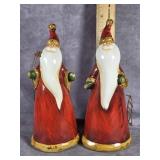 PAIR OF CERAMIC SANTA CLAUS FIGURINES