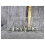 FOUR BRADLEY UNIVERSITY DRINKING GLASSES