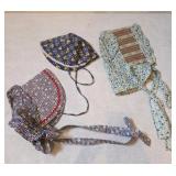 3 HAND-MADE VINTAGE BONNETS
