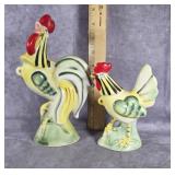 VINTAGE TILSO PORCELAIN ROOSTERS