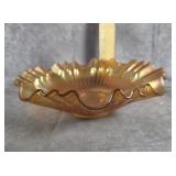 IRIDESCENT CARNIVAL GLASS RUFFLED MARIGOLD BOWL