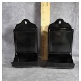 PAIR OF FULTON 44B MATCH BOX HOLDERS METAL