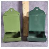 PAIR OF FULTON 44B MATCH BOX HOLDERS METAL