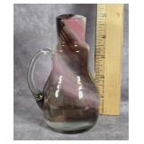 PURPLE SWIRL GLASS CRUET BUD VASE HAND BLOWN