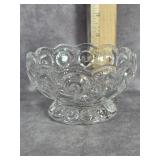 L.E. SMITH MOON & STARS CLEAR GLASS FOOTED BOWL