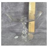 VAL ST. LAMBERT CRYSTAL FOOTED PEDESTAL BOWL