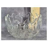 BUTTON & THUMBPRINT PRESSED GLASS BOWL