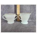 ANCHOR HOCKING FIRE KING MILK GLASS CREAM & SUGAR