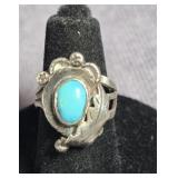 NAVAJO STERLING SILVER & TURQUOISE RING