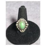 NATIVE AMERICAN STERLING SILVER & TURQUOISE RING