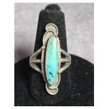 NATIVE AMERICAN STERLING SILVER & TURQUOISE RING