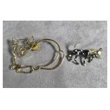 GOLD TONE CAT PIN & DALMATIAN DOG PIN