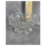 L.E. SMITH MOON & STARS CLEAR GLASS FOOTED BOWL