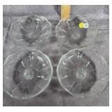 SET OF 4 HEISEY COLONIAL CLEAR GLASS BOWLS  5.5"
