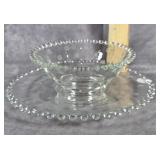 IMPERIAL GLASS CANDLEWICK MAYO BOWL & UNDERPLATE