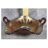 FENTON AMETHYST CARNIVAL GLASS BONBON DISH