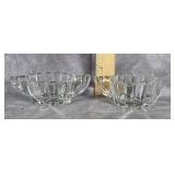 HEISEY CRYSTOLITE CLEAR GLASS SUGAR & CREAMER SET