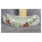 CLAMBROTH GLASS CANOE SOUVENIR DISH DECATUR, IL