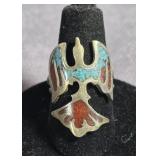 NAVAJO THUNDERBIRD STERLING SILVER RING